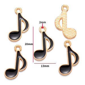 2025 New Guitar Bàn Phím Mặt Dây Chuyền Ý Charms Lins Phù Hợp 15Mm Mạ Vàng Trang Sức Charms Men Âm Nhạc Ghi Chú Cho Tự Làm - Product Image 4