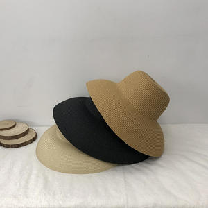 Chapeaux de paille tissés en gros pour femmes, style Hepburn, à <span class=keywords><strong>large</strong></span> bord, pour l'été et la plage - Product Image 2