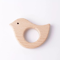 Jouets de dentition en bois pour bébé, anneau de dentition en bois naturel pour la douleur des bébés, vente en gros