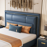 Ensemble de meubles pour chambre à coucher italienne de luxe Ensemble de meubles design pour lit double récent italien Lit de luxe en cuir King Size Moderne en bois