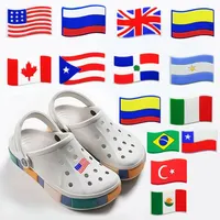 Jibz — chaussures en PVC drapeau personnalisé, 2 pièces, breloques pour chaussures solide, baskets décoratives, cadeau pour enfants