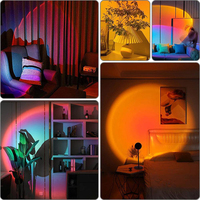 Projecteur led couleur arc-en-ciel 3d, veilleuse d'ambiance du soleil, veilleuse pour café, chambre à coucher, lampe de Projection