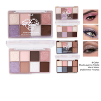 Palette de fards à paupières hautement pigmentée, palette de fards à paupières mats modulable, palette de fards à paupières 8 couleurs pour superposition de teintes