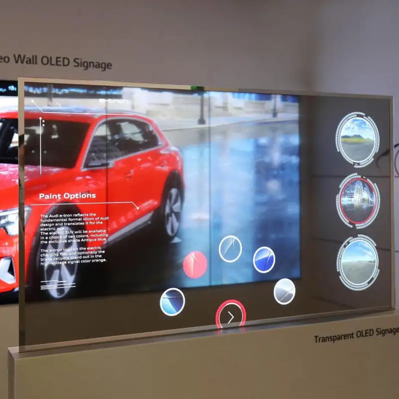 विज्ञापन विंडो पारदर्शी प्रदर्शन के लिए 55 इंच पारदर्शी, पारदर्शी बनाया गया स्क्रीन