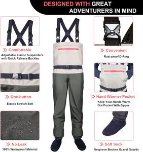 TOPIND <span class=keywords><strong>Cuissardes</strong></span> imperméables respirantes à 3 couches avec bas en néoprène - Product Image 2