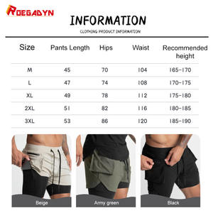 شورت رجالي للتدريب الرياضي 2 في 1, شورت رجالي للتدريب وللركض بتصميم مخصص خفيف الوزن متعدد الوظائف - Product Image 6