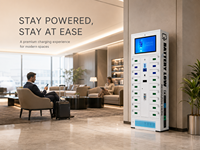 Station de recharge électronique à 10 baies avec casier sécurisé, structure assemblée, fonction de paiement par carte de crédit, certifiée CE, résistante à la rouille