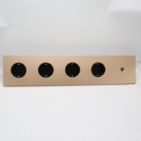 Prise murale standard européenne Ports USB 5V 2.1A Double prises interrupteurs de panneau en aluminium prises électriques pinces 16A