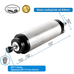 Motor de Husillo Refrigerado por Agua Zhong Hua Jiang de Alta Precisión ER11 de 65 mm, 4 Rodamientos, 1.5KW, 110V/220V, 1-24000 rpm para Máquina CNC - Product Image 2