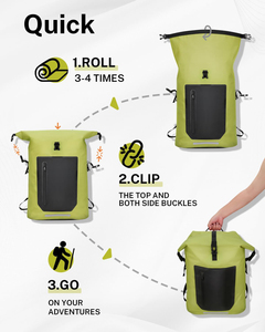 Sac à dos ultraléger imperméable en TPU 35L, sac étanche à enroulement, panneau dorsal rembourré confortable, <span class=keywords><strong>kayak</strong></span>, camping, pêche, voyage, etc. - Product Image 4