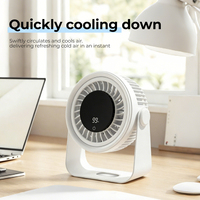 Ventilateur portable mini pliable avec affichage numérique USB Type-C, batterie rechargeable de haute qualité 1800 mAh, pour extérieur et camping-car, avec boîte