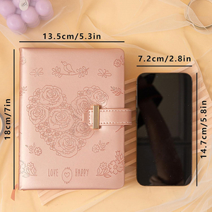 Diario con Candado en Forma <span class=keywords><strong>de</strong></span> Corazón, Diario con Llave, Cuaderno con Patrones Florales, Regalo Encantador para Novia, <span class=keywords><strong>Madre</strong></span>, Niña, Cuaderno Ejecutivo <span class=keywords><strong>de</strong></span> Tapa Dura - Product Image 2