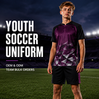 Tenue de football personnalisée pour jeunes, maillot à manches courtes en tissu mesh respirant, pour équipes sportives juniors, commandes en gros personnalisées
