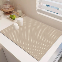 Tapis de séchage de vaisselle moderne en PVC absorbant l'eau, lavable et à séchage rapide pour comptoir de cuisine