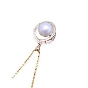 Collier en argent S925 rond blanc de 11-12 mm de Zhuji Danshui, lumière intense, faibles défauts, boucle de mamelon avec un magnifique pendentif en perle - Product Image 5