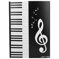 Porte-documents de présentation pour musiciens, format A4, en PP imperméable, 4 pages, avec clip en métal inoxydable