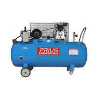 Compresseur d'air à piston lubrifié refroidi par air portable 3HP 10.6CFM 200L 8 bars à entraînement par courroie pour atelier et usage industriel