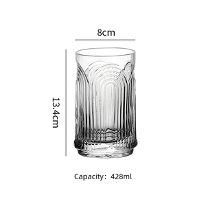 Bicchiere in Vetro Rotondo per Americano Ghiacciato, Capacità 410-550ml, Ecologico e Portatile, Stile Americano per Casa, Regalo, Ristorante e Hotel - Product Image 4