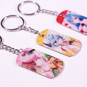 Keyring Manufacturer Wholesale Fashion Charm Cute Anime <b>Key</b> <b>Chains</b> Metal Printed Anime Epoxy Drip Glue Keychain Custom logo - Product Image 6