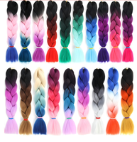 Dreadlocks tricolores 100g, perruque J pour femme, cheveux tressés jacquard, fibre à changement progressif, tresse jumbo, queue de cheval longue, utilisable au quotidien