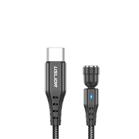 Kabel Pengisian Cepat 3 in 1 Bentuk L & Lurus 3A Magnetik USB Type-C IPhone-C untuk Kamera Semua Perangkat Selubung PVC Pelindung Anyaman
