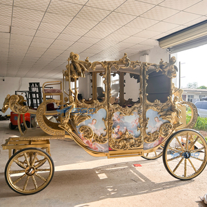 Chariot de Mariage de Luxe Personnalisé à Chevaux, Chariot de Visite Touristique Sculpté, Carrosse Royal Électrique à Chevaux à Vendre - Product Image 2