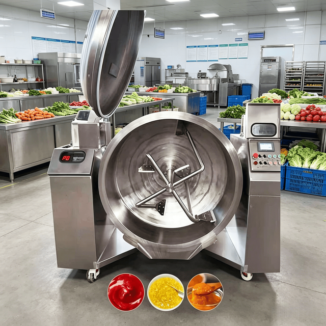 Easy to Operate Vacuum Jacketed Kettle Heating Mixer for Mixing Viscous Jam/Industrial Cooking Pot