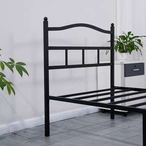 Moderne <span class=keywords><strong>Black</strong></span> <span class=keywords><strong>Metal</strong></span> Platform Bed Frame Met Vintage Stijl Hoofdeinde En Treeplank Voor Slaapkamer - Product Image 5