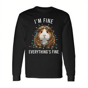 Camiseta de manga larga Guinea Pig Christmas I'm Fine Everything Is Fine - Product Image 2