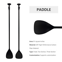 Pagaie de SUP en fibre de carbone de haute qualité pour la navigation à vent cote à côte, écologique, portable, noire, taille personnalisable