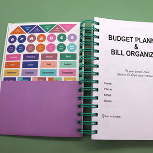 Joytop, venta al por mayor, diseño <span class=keywords><strong>de</strong></span> fragmentos multicolores, planificador <span class=keywords><strong>de</strong></span> presupuesto <span class=keywords><strong>de</strong></span> 12 meses, diario en espiral, cuaderno A5 con <span class=keywords><strong>agenda</strong></span> adhesiva - Product Image 4