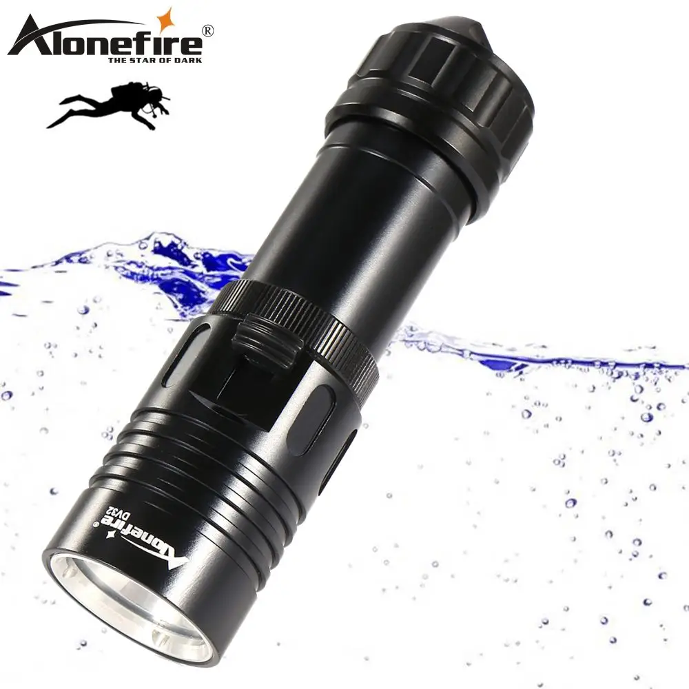 Alonefire DV32 XM-L2 Led 12w Professional Diving light 100M Underwater Waterproof High power Dive Flashlight Outdoor Torch lamp