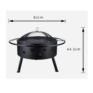 Barbecue rond pliable pour famille de jardin, appareil <span class=keywords><strong>à</strong></span> charbon de <span class=keywords><strong>bois</strong></span>, combustion du <span class=keywords><strong>bois</strong></span>, foyer - Product Image 4