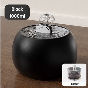 Fontaine à eau automatique en céramique pour chien, distributeur d'eau super silencieux pour animaux de compagnie avec système de filtration à cinq étapes, rechargeable - Product Image 6
