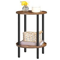 Table d'appoint ronde, utilisable comme table de chevet pour chambre à coucher, table d'appoint pour canapé de salon, style moderne, sur pieds, double niveau