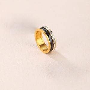 Anillo de Acero Inoxidable Giratorio con Diamantes de Corte Brillante en Fila Única, Moderno y Sencillo, para Bodas Románticas - Product Image 6