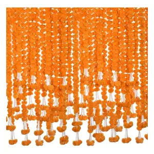 Guirlande de souci orange artificielle guirlande de décoration de manteau de fête de mariage guirlandes de mariage décoration de Diwali