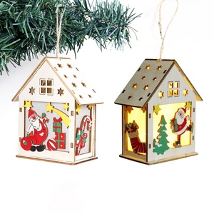 Adornos Navideños de Madera en Oferta, Casitas Coloridas para Decorar el Árbol de Navidad, Adornos Colgantes para el Árbol de Navidad - Product Image 3
