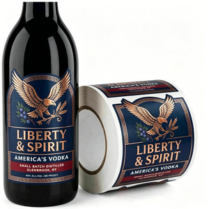 Étiquettes personnalisées imperméables autocollantes pour vins et <span class=keywords><strong>spiritueux</strong></span> - pour bouteilles de vodka, whisky et bourbon, directement de l'usine - Product Image 1