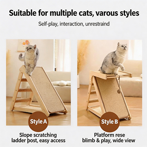 猫抓板猫窝一体式耐磨实木猫爬架不占空间剑麻垫猫跳台 - Product Image 4