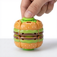Jouet anti-stress Hamburger à presser, cube de puzzle mécanique 3D, jouets de bureau éducatifs et originaux pour enfants, cadeaux de fête en gros