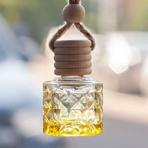 Wholesale Custom Logo 8ml Hanging Perfume <b>Car</b> <b>Diffuser</b> Empty <b>Car</b> Air Freshener Perfume Glass <b>Bottle</b> with Wood Lid - Product Image 2