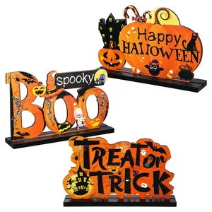 Letreros de madera de Halloween Letreros de madera para colgar en la pared Decoración para el hogar Decoraciones de Halloween aterradoras