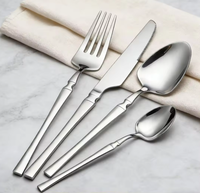 Ensemble de couverts de luxe rétro en acier inoxydable, couteau, fourchette et cuillère, poli miroir, pour dîner occidental et steak