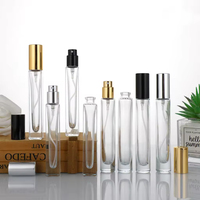 Flacon pulvérisateur de parfum en verre de 10 ml, rechargeable, atomiseur à fine brume, emballage cosmétique pour huile essentielle, voyage, rond, carré