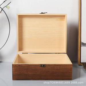 Vintage Pine Wood Jewelry Box Rectangle Lockable <b>Watch</b> Storage <b>Case</b> Custom Made General Packaging - Product Image 4
