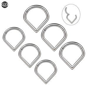Venta al por mayor G23 titanio con bisagras <span class=keywords><strong>en</strong></span> forma <span class=keywords><strong>de</strong></span> abanico segmento anillo nariz Clicker tabique nariz aro anillos pendiente <span class=keywords><strong>Piercing</strong></span> - Product Image 2