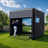 Simulateur de golf gonflable personnalisé de 6 minutes avec écran d'impact 3D pour événements extérieurs, location de simulateur de golf portable