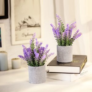 Planta Artificial de Lavanda en Maceta, Mini Bonsái, Flor Artificial, Decoración Verde, Adorno para el Hogar, Decoración de Interiores - Product Image 3