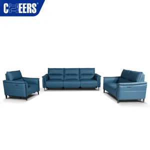 MANWAH CHEER 3 2 1 Bequem echtes Leder elektrischer Liegesessel Sofa-Set Wohnzimmer-Möbel-Sets Couch Wohnzimmer Sofas